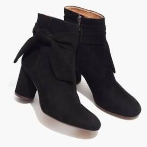 Madewell Esme Suede Bow Boots - Black